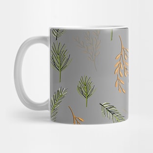 Silver Festive Leaf Design for Christmas and Seasonal Holidays Mug